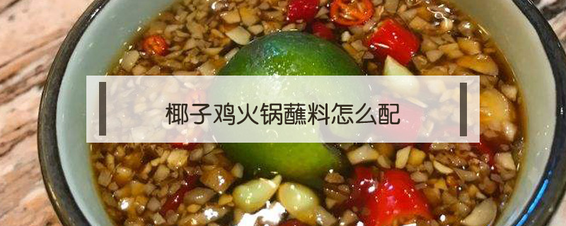 椰子雞火鍋蘸料怎么配