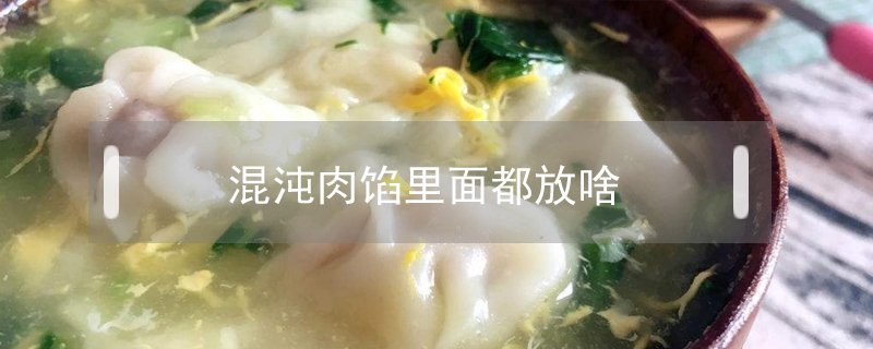 混沌肉餡里面都放啥